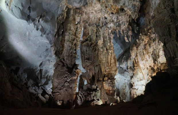 Stalagmites inside Phong Nha Cave